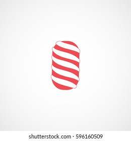 Cookie Red Flat Icon On White Background