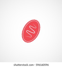 Cookie Red Flat Icon On White Background