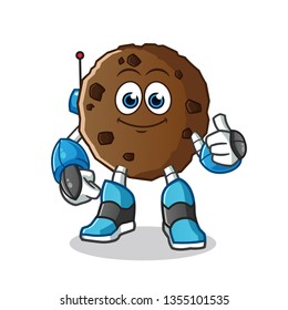 cookie robot mode mascot vector cartoon illustration