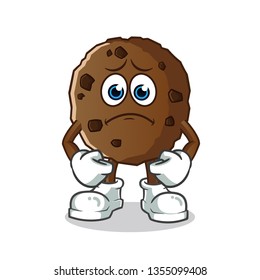 cookie sad mascot vector cartoon illustration