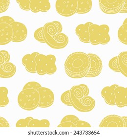 Cookie seamless background. Vector illustration. 