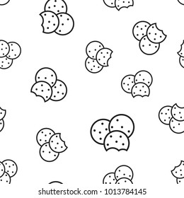 Cookie seamless pattern background. Business concept vector illustration. Chip biscuit dessert food symbol pattern.