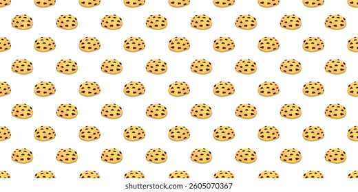 cookie seamless pattern background. Cartoon illustration of Cookies. biscuits illustration. chocolate chips pattern background.