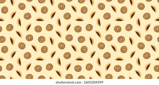 cookie seamless pattern background. Cartoon illustration of Cookies. biscuits illustration. chocolate chips pattern background.