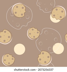 Cookie seamless pattern .Food background.Voctor illustration