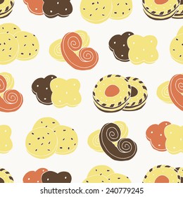 Cookie seamless pattern. Vector illustration.