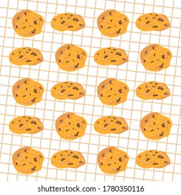 cookie seamless pattern white background