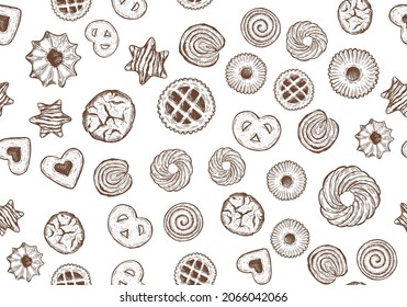 Cookie Set handgezeichnet Illustration. Vektorgrafik.	