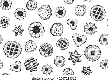 Cookie set hand drawn illustration. Vector.	