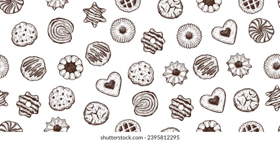 Cookie set hand drawn illustration.	