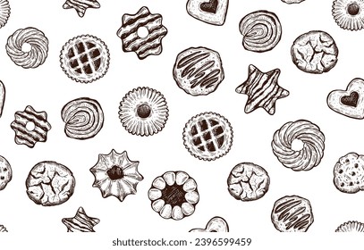 Cookie set hand drawn illustration.	