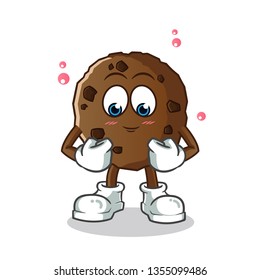 cookie shy mascot vector cartoon illustration
