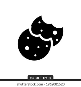 Cookie Silhouette icon vector, illustration logo template in trendy style. Suitable for many purposes.