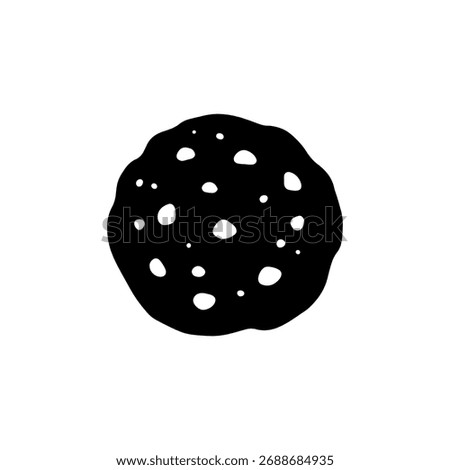 Cookie silhouette vector flat illustration design.