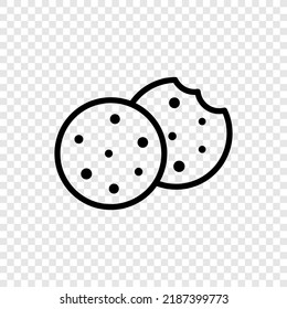 Cookie simple icon vector. Flat design. Transparent grid.ai