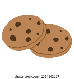 Cookie single 1 cute on a white background, vector illustration.