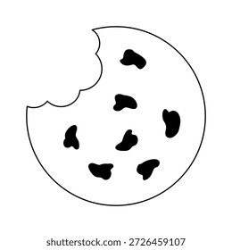 Ilustração de vetor de ícone único de cookie em estilo vintage e retro

