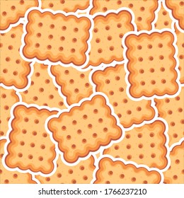 Cookie snack cracker pattern seamless. Food vector background. Baby fabric texture