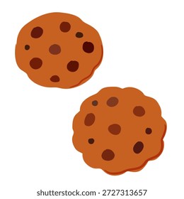 Bocadillo de galletas en ilustración plana para el tema dulce de la golosina de la panadería. Ideal para menús de cafetería, empaques, pegatinas y diseños de alimentos divertidos.