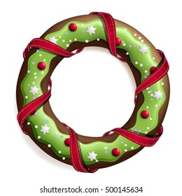 Cookie stylized christmas wreath