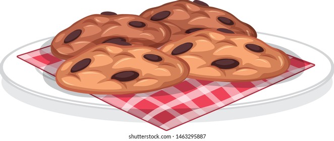 Cookie sweet dessert isolated on white backround illustration