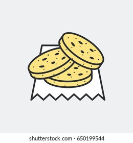 Cookie symbol concept. Flat and isolated vector eps illustration icon with minimal and modern design.