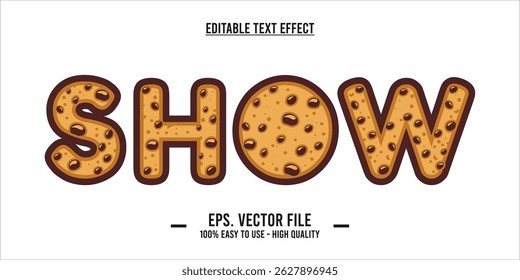 Cookie Text Effect – Editable Font with Chocolate Chip Cookie Style Letters
