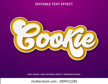 Cookie Text Effect Template Design With Bold Font Style And Retro Concept Use For Brand And Food Logo