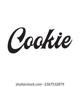 cookie text on white background.