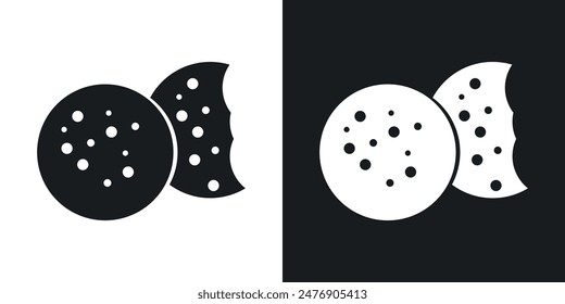 Cookie thin vector icon collection.