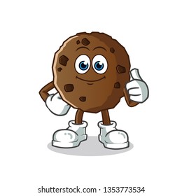 cookie thumbs up mascot vector cartoon illustration