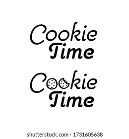 Tipografía de Cookie Time sobre fondo blanco aislado para el Día de la Cookie y Día del Chip de Chocolate