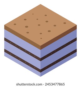 Cookie tiramisu icon isometric vector. Meal sweet. Food dessert