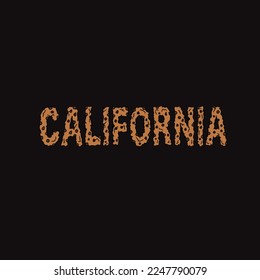 Cookie Vektor California Wortbrief Formular Nacktwachs für Kleidung oder Cannabis