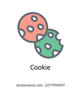 Cookie Vector      Fill outline Icons. Simple stock illustration stock