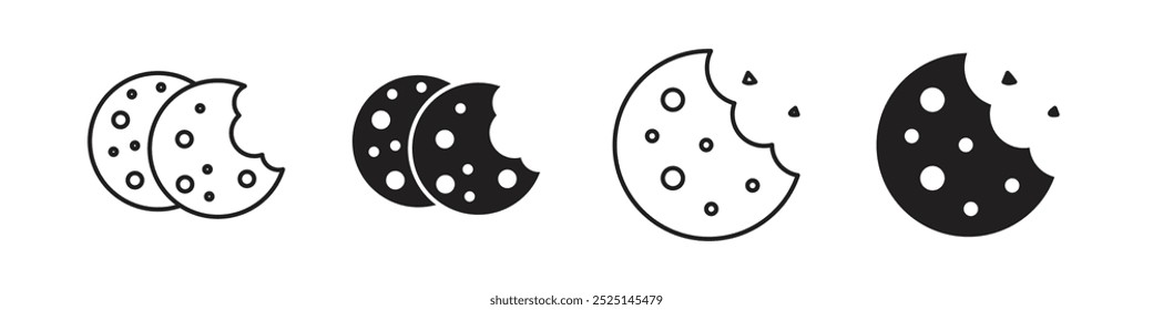cookie vector filled and outlined icons collection set