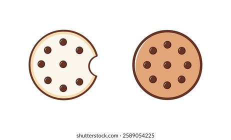 Cookie vector icon. Biscuit and snack vector, Flat color on white background. Bakery food. Vector illustration