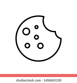 Cookie vector icon, biscuit symbol. Simple, flat design for web or mobile app