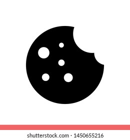 Cookie vector icon, biscuit symbol. Simple, flat design for web or mobile app