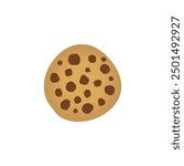 Cookie vector icon, Chocolate chip cookie food icon for apps or web