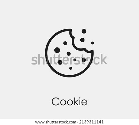 Cookie vector icon. Editable stroke. Symbol in Line Art Style for Design, Presentation, Website or Apps Elements, Logo. Pixel vector graphics - Vector