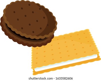 Cookie vector illustration, biscuits, baked goods