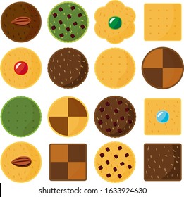 Cookie vector illustration, biscuits, baked goods