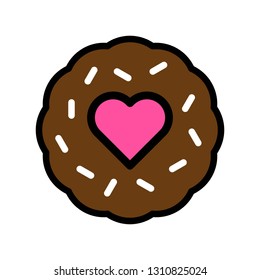 Cookie vector illustration, filled style icon editable outline