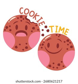 Ilustración vectorial de galletas. Diseño minimalista plano. Ilustración editable para el Web, móvil, impresión