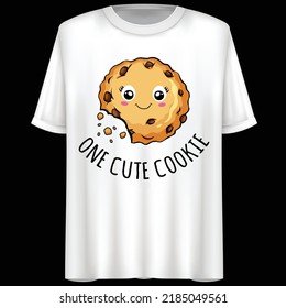 Cookie, Vector illustration, Funny Lettering, T-Shirt design.