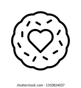 Cookie vector illustration, Isolated line design icon