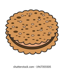 cookie vector illustration,
isolated on white background.top view