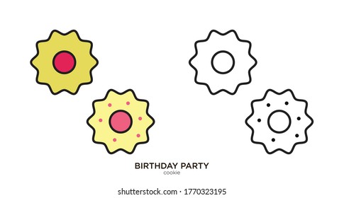 Cookie vector illustration lineal color and filled design