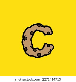 cookie vector letter c from cake strain weed food